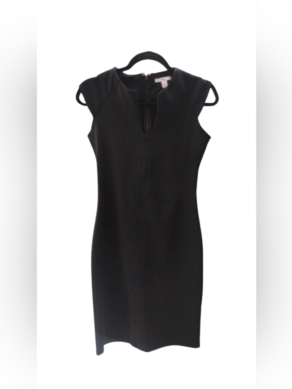 Bar III Black Cap-Sleeve Midi Sheath Dress SZ XS